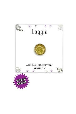 Eşarp Ve Şal Mıknatısı Simli Sarı - Başörtü Tutucu Kadın Tesettür Aksesuar Mıknatıs Sarı