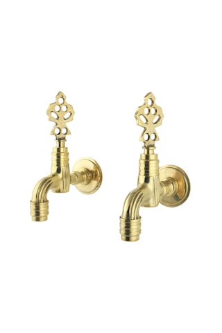 FKN İkili Hamam Taslı Lüx Perlatörlü Sarı Osmanlı Musluk Sarı