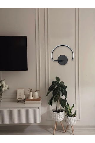 Gigi Aplik Siyah Renk Modern Tasarım - Hol - Banyo - Yatak Odası Gün Işığı Led Aplik Siyah