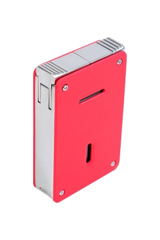 Caseti Çift Torch Pürmüz & Tek Torch Mum Alev Delicili Kırmızı Metal Puro Çakmağı