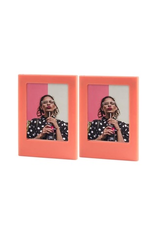 Fujifilm Instax Mini Film Uyumlu 2'li Mıknatıslı Fotoğraf Çerçeve Seti, Turuncu