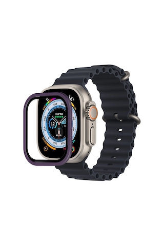 Apple, Uyumlu Watch Ultra 49mm Alüminyum Kasa Cam Ekran Koruyucu - Mor