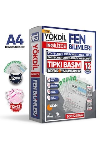 2026 YÖKDİL İngilizce FEN BİLİMLERİ ÖSYM Çıkmış Soru Tıpkı Basım Deneme Paketi 12li Türkiye Geneli