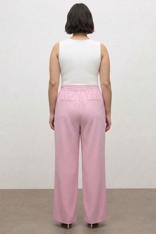 Myline Beli Lastikli Geniş Paça Pantolon Pembe