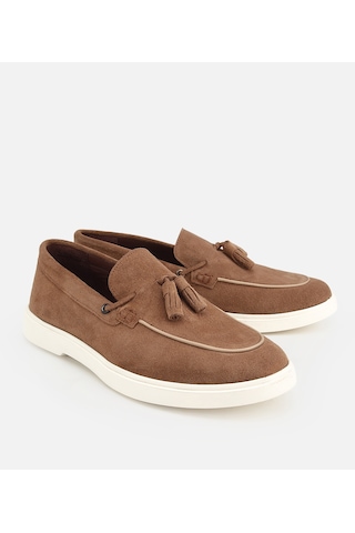 Hotiç Erkek Süet Deri Kahverengi Püskül Detaylı Günlük Loafer 02ayh319440a420 02ayh319440a420