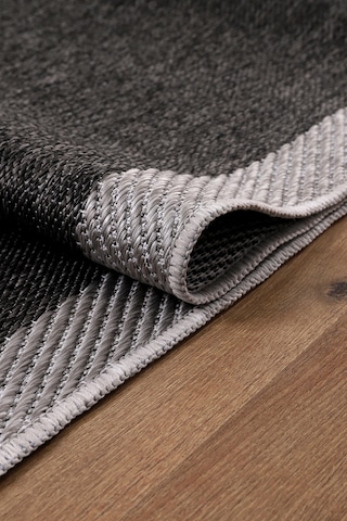 Elit Premium Sisal Jut Halı 1401 Hav Ve Toz Yapmaz Bordürlü Halı Siyah-gri Siyah