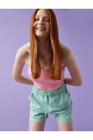 Koton Straplez Crop Atlet Fitilli Pembe 1yal38006ık Gül
