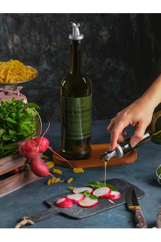 Amber 2'li 750 ml Zeytinyağı ve Sıvıyağ Yağdanlık Şişesi Ayçiçekyağı,Yağlık *Stantsız cb