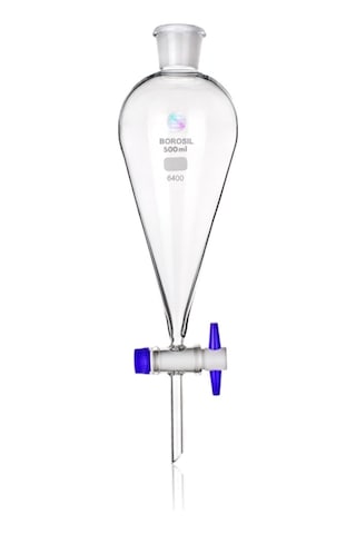 Ayırma Hunisi 250 Ml - Teflon Musluk - Cam Tıpalı - Borosilikat