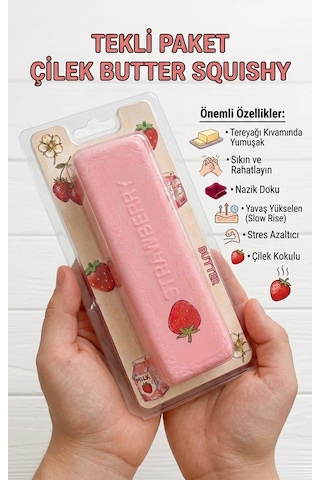 Çilek Butter Sukuşi Squishy - Yavaş Yükselen Tereyağı Kıvamında Çilek Pembe Stres Oyuncağı 1 Adet Çilek Butter Sukuşi Squishy - Yavaş Yükselen Tereyağı Kıvamında Çilek Pembe Stres Oyuncağı 1 Adet