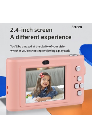 Springsun Pembe Dijital Kamera 1080p Video 50mp Çift Lens 8x Züm 2.4" Ekran 32gb Kart Dahil İç Batarya