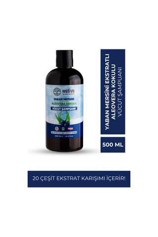 Yaban Mersini Ekstratlı Aleovera Kokulu Vücut Şampuanı - Duş Jeli 500 Ml Tüm Saç Tipleri
