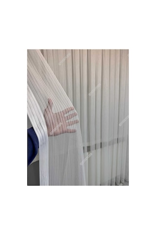 Selvi Tül, Düz Tül, Çizgili Tül,bambu Zincir Tül, Salon Tülü, İnce Çizgili Tül, Sık Pile Kırık Beyaz