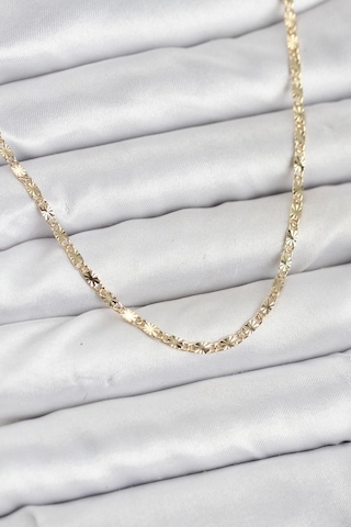 Tua Moda Cm 14k Gold Renk Lazerli Zincir Model Kadın Kolye Çok Renkli