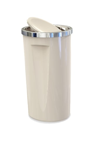 Primanova Lenox Plastik Bej Çöp Kovası 35 Litre Döner Kapaklı Bej