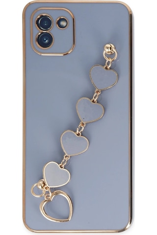 Gld-spt- Newface Samsung Uyumlu Galaxy A03 Kılıf Esila Silikon - Gri