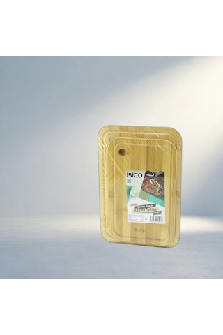 Yuvarlak Delikli Ahşap Bambu Kesim Panosu Pratik Mutfak Seti 12v