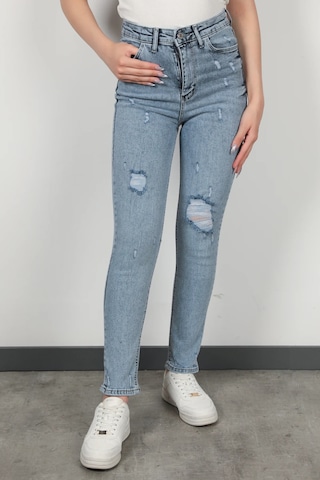 Giysa Kadın Lazerli Skinny Jean Mavi
