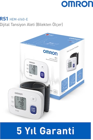 Omron RS1 Bilekten Dijital Pilli Tansiyon Aleti – Taşınabilir, Intellisense Teknolojili, 5 Yıl Garantili