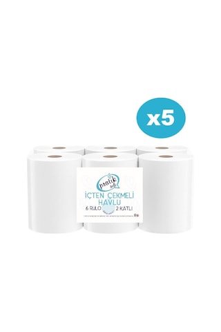 Pratiksoft İçten Çekmeli Kağıt Havlu 6'lı 5 Paket