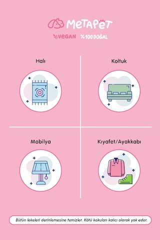 Metapet Bebek Pudralı  Kedi İdrar ve Çişi Koku Giderici Tuvalet Leke Çıkarıcı Sprey 500 ML