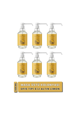 6'lı 500 Ml Sprey Altın Limon Kolonyası, Ofis Kolonyası, Masa Üstü Kolonya, Banko Kolonyası