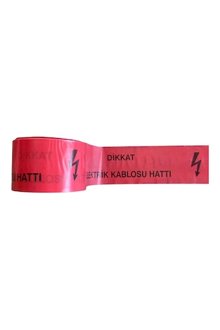 Elektrik Kablosu Hattı Emniyet Şeridi İkaz Bandı Kırmızı 15cm 250mt