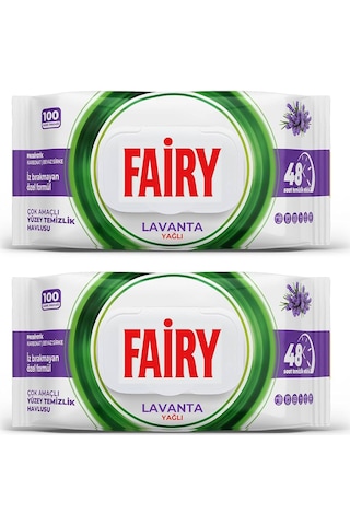 Fairy Yüzey Temizlik Havlusu 100 Lü Lavanta Yağlı X 2 Adet Beyaz