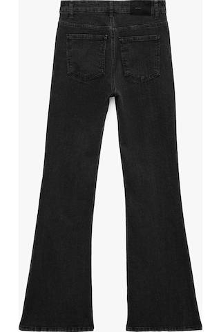 Koton Pamuklu Dar Kesim Düğmeli Cepli İspanyol Paça Denim Pantolon - Flare Jeans Siyah 7sal40024md