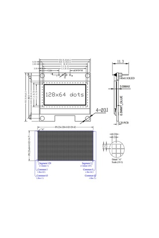 1.3 Inch Iıc Beyaz Oled Lcd Modül I2c Seri 1.3 Ssh1106 Dc 3.3v 5v 128x64 Pixel Grafik Lcd Display