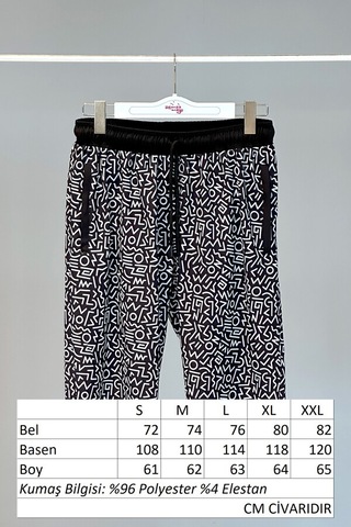 Desenli Erkek Şort Kapri Mayo Rks-06 Remsa Mayo Siyah