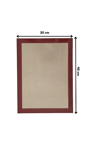 Mor Silikon Hamur Açma Matı 45x65 Cm + Isıya Dayanıklı Pişirme Altlığı 30x40 Cm - Kek Kalıpları