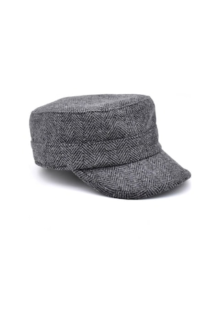 Külah Erkek Yün Fidel Castro Şapka Wool Military Hat - Gri