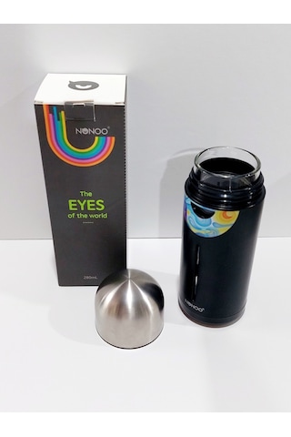 Eye Of Içi Cam Dışı Çelik Matara 280 Ml Siyah Çok Renkli