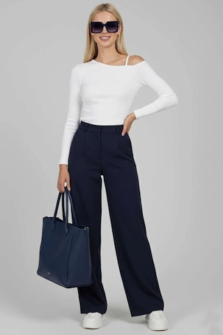 Tek Omuz İpli Bluz Beyaz T4328 Beyaz