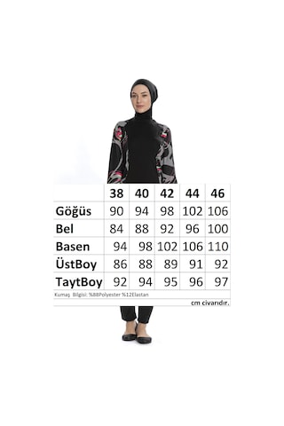 Armes Likralı Tam Kapalı Tesettür Mayo 266 01 Siyah Siyah