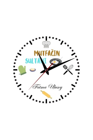 Mutfağın Sultanı Hediye Temalı Cam Duvar Saati 291913 Çok Renkli