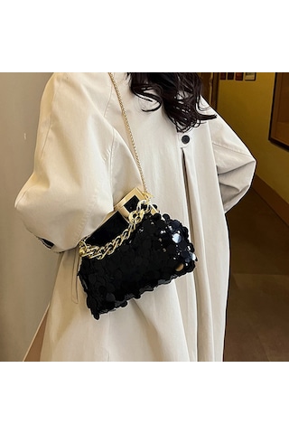 Dachuang "resmi Etkinlikler İçin Zarif Kadın Sequin Crossbody Çantası - Partiler, Konserler Ve Sökülebilir Zincir Kayışı İle Balo İçin Mükemmel" Silver