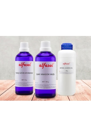 Alfasol Anason Yağı 100 G + Yaş Üzüm 10 G + Gliserin 250 G Alfasol Anason Yağı 100 G + Yaş Üzüm 10 G + Gliserin 250 G