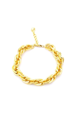 Altın Kaplama Oval Halkalı Şık Samanyolu Kadın Bileklik Altın