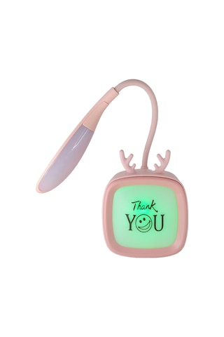 Hedyex Budret Şarjlı 400mah Led Masa Lambası Akrobatik Gece Lambası Pembe