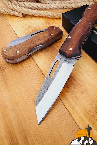 Ceviz Sap Kamp Çakısı Outdoor Piknik Çakısı Bahçe Çakısı Çkp-823 Kahverengi