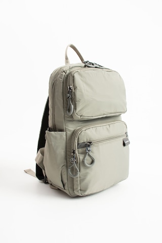 Özer-6032 Sanmorris Unisex Suya Dayanıklı Paraşüt Kumaş 5 Bölmeli Laptop Bölmeli Seyahat Ve Okul Çantası Açık Gri