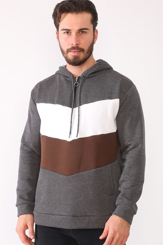 1044 Dewberry Erkek Sweatshırt-antrasit Antrasit