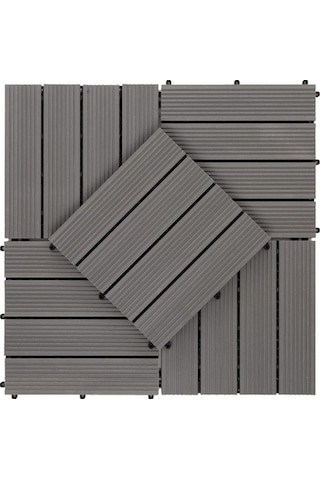 Kompozit Ahşap Karo Deck Grey - 30X30Cm