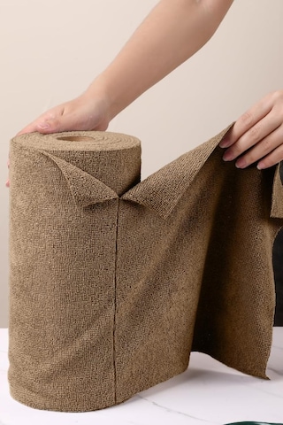 Çok Amaçlı Rulo Mikrofiber Temizlik Bezi 30x30 40 Yapraklı Kahverengi Kahverengi