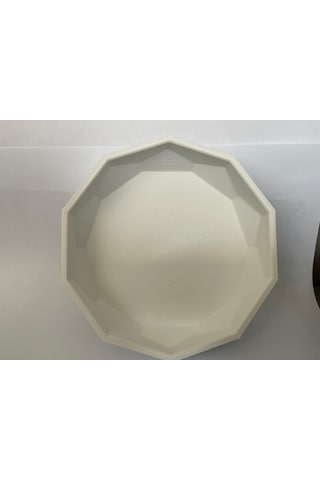 Beyaz Köşeli Kase - Dekoratif Kase 15 Cm 3d Baskıdır- Sağlamdır