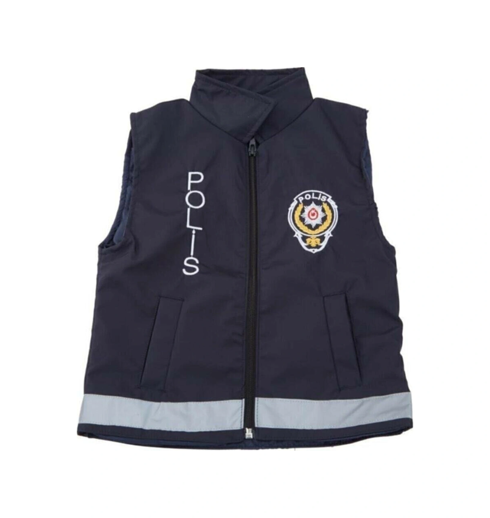 Sevimli Kids Kids Unisex Çocuk Lacivert Polis Şapka Ve Yeleği Kıyafeti Kostümü Lacivert