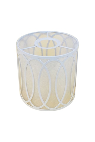 Konesam Beyaz Demir E27 Lamba Kapaklığı - Oval Model, Zemin/avize Uyumlu, Gölgeleme Fonksiyonu 15cm Çap, 14cm Yükseklik Beyaz