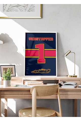 Max Verstappen F1 Poster Tablo Beyaz Çerçeveli Max Verstappen F1 Poster Tablo Beyaz Çerçeveli